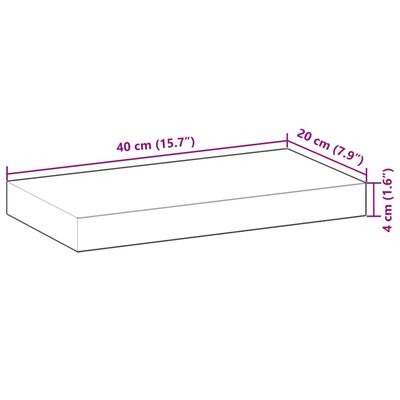 vidaXL Estantes flotantes 3 uds madera acacia sin tratar 40x20x4 cm