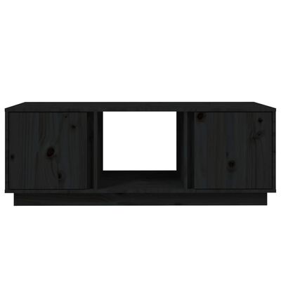 vidaXL Mesa de centro de madera maciza de pino negro 110x50x40 cm