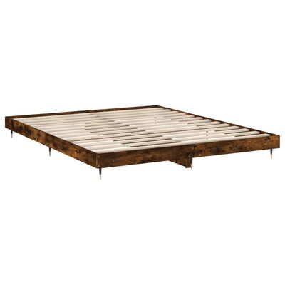 vidaXL Estructura de cama sin colchón madera roble ahumado 140x200 cm