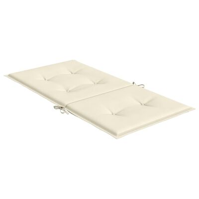 vidaXL Cojín silla jardín respaldo bajo 4 uds tela Oxford crema