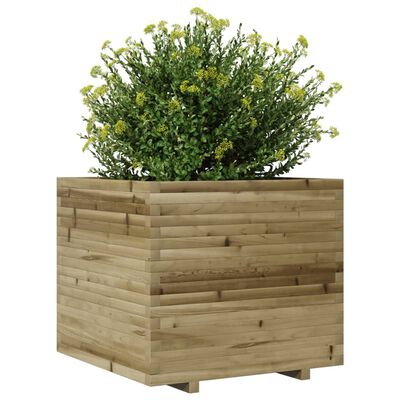 vidaXL Jardinera de madera de pino impregnada 80x80x72 cm