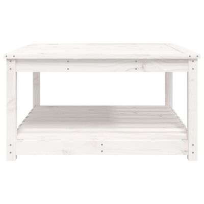 vidaXL Mesa de jardín madera maciza pino blanco 82,5x82,5x45 cm