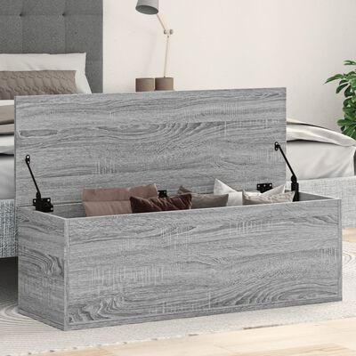 vidaXL Caja de almacenaje madera ingeniería gris Sonoma 102x35x35 cm