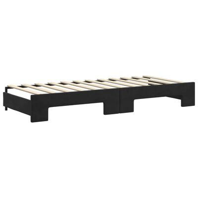 vidaXL Sofá cama nido con cajones terciopelo negro 80x200 cm