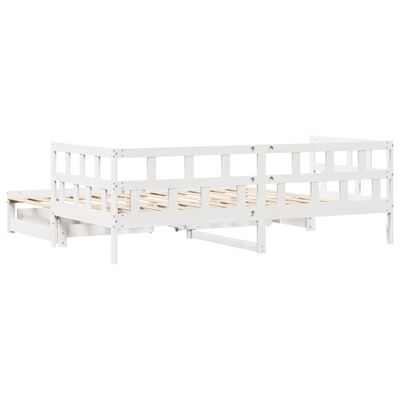 vidaXL Sofá cama nido con cajones madera maciza pino blanca 80x200 cm