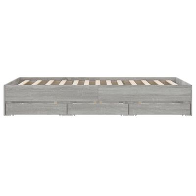 vidaXL Cama con cajones madera de ingeniería gris Sonoma 135x190 cm