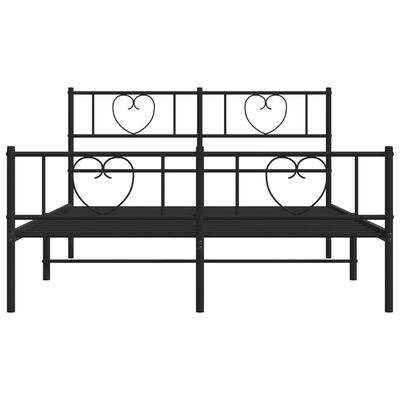 vidaXL Estructura cama sin colchón con estribo metal negro 135x190 cm