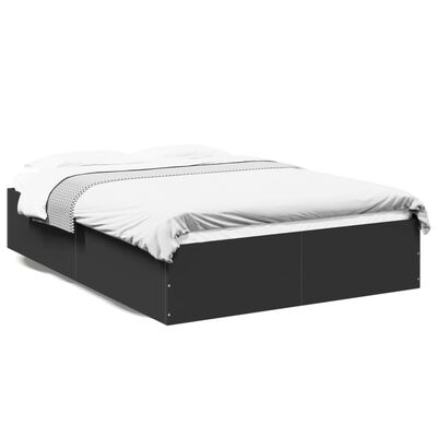 vidaXL Estructura de cama madera de ingeniería negra 135x190 cm