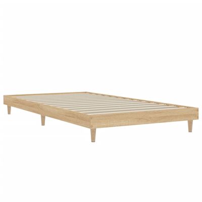 vidaXL Estructura de cama sin colchón madera roble Sonoma 100x200 cm