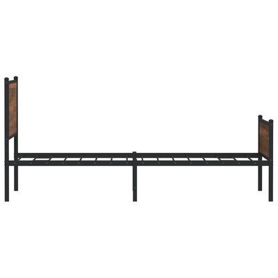 vidaXL Estructura de cama sin colchón metal marrón roble 107x203 cm