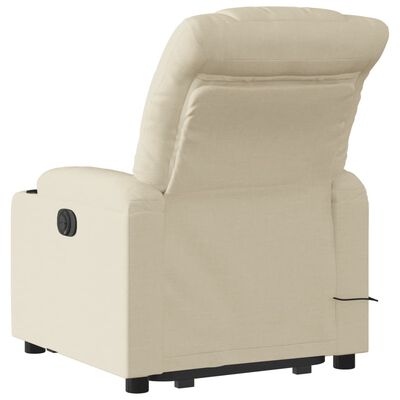 vidaXL Silla de masaje reclinable de pie de tela color crema