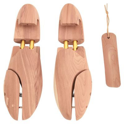 vidaXL Estirador de zapatos con calzador EU 44-45 madera maciza cedro