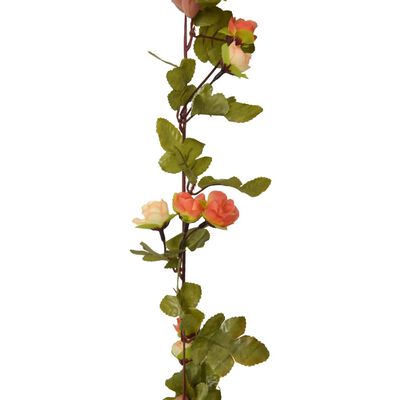 vidaXL Guirnaldas de flores de Navidad 6 uds rojo atardecer 215 cm