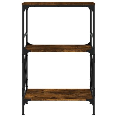 vidaXL Librería 3 estantes madera ingeniería roble humo 59x35x90,5 cm