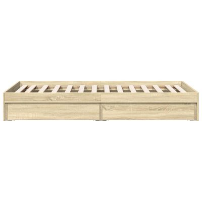 vidaXL Cama con cajones madera ingeniería roble Sonoma 90x200 cm