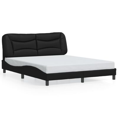 vidaXL Estructura de cama sin colchón cuero sintético negro 160x200 cm