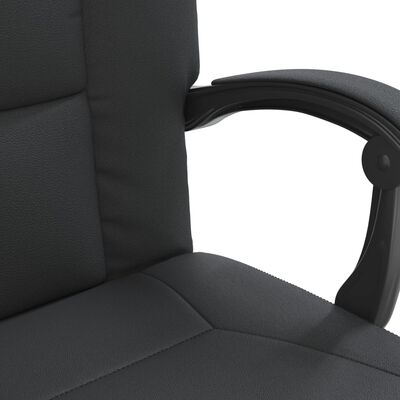 vidaXL Silla de oficina reclinable cuero sintético negro