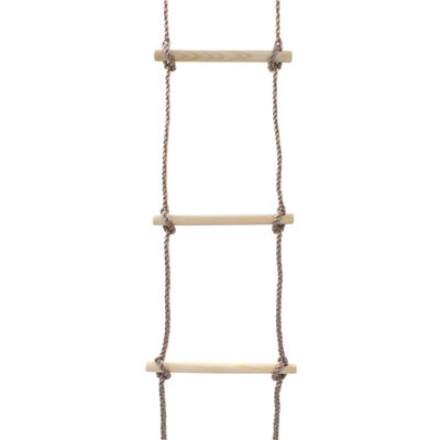 vidaXL Escalera de cuerda para niños madera 290 cm