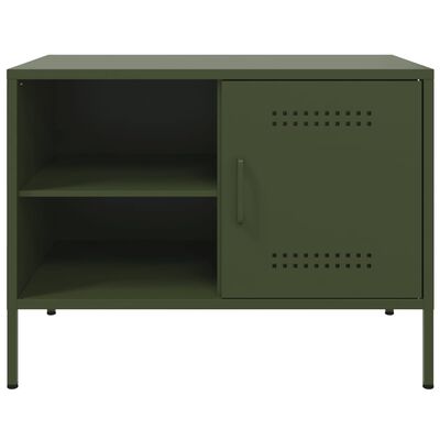 vidaXL Mueble de TV de acero verde oliva 68x39x50,5 cm