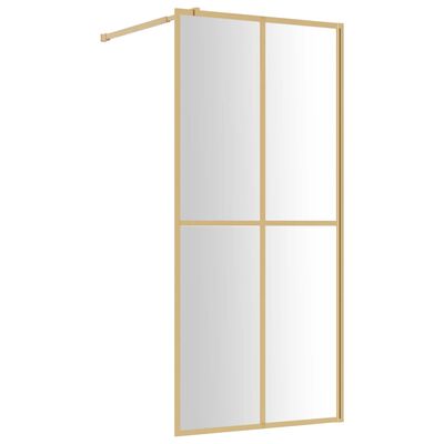 vidaXL Mampara puerta de ducha vidrio transparente ESG dorado 90x195cm