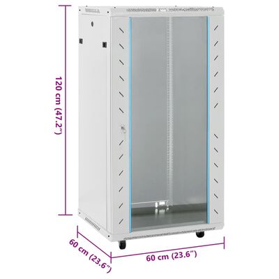 vidaXL Rack de servidores 22U 19" IP20 gris 60x60x120 cm