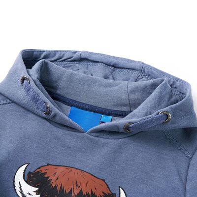 Sudadera infantil con capucha azul melange 92