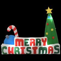 vidaXL Árbol de Navidad inflable Merry Christmas con LEDs 240x188 cm