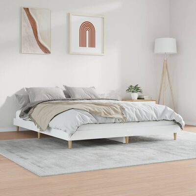 vidaXL Estructura de cama madera de ingeniería blanca 200x200 cm