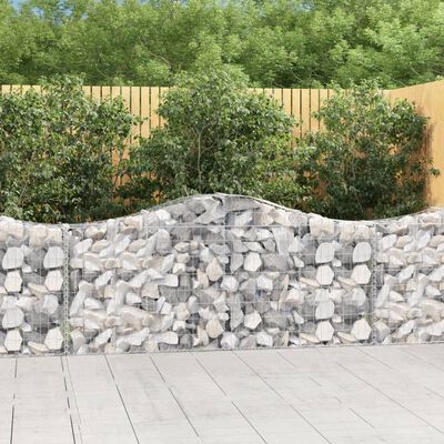 vidaXL Cesta de gaviones forma arco hierro galvanizado 200x30x80/100cm