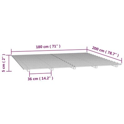 vidaXL Estructura de cama madera maciza de pino 180x200 cm