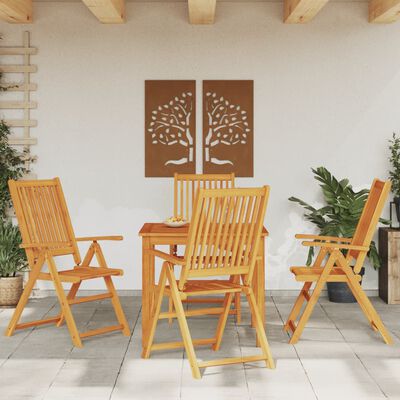 vidaXL Juego de comedor de jardín 5 piezas madera maciza de acacia