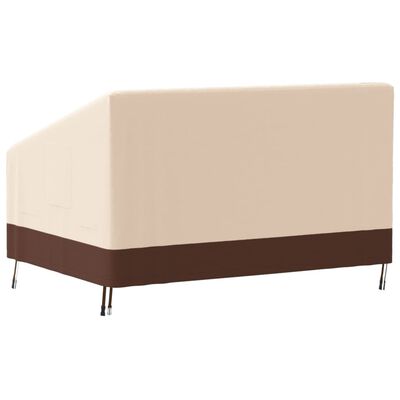 vidaXL Cubierta de banco de 2 plazas Oxford 600D beige 137x97x48/74 cm