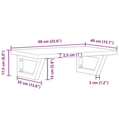 vidaXL Estante de lavabo de pared de acero y madera maciza de haya