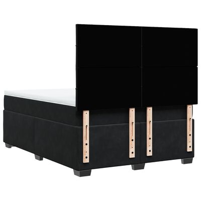 vidaXL Cama box spring con colchón terciopelo negro 140x190 cm