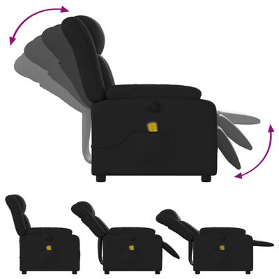 vidaXL Sillón de masaje reclinable eléctrico cuero sintético negro