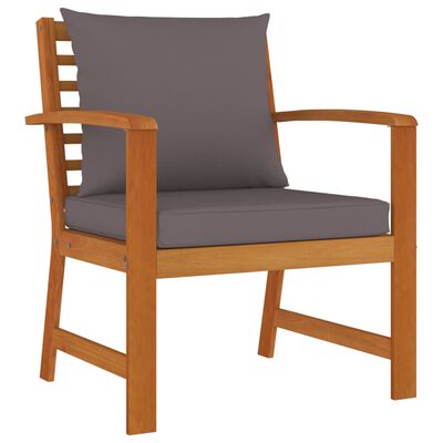 vidaXL Juego comedor jardín con cojines 9 piezas madera maciza acacia