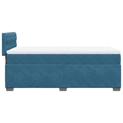 vidaXL Cama box spring con colchón terciopelo azul 90x190 cm