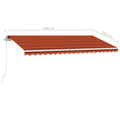 vidaXL Toldo de pie manual retráctil naranja y marrón 400x350 cm