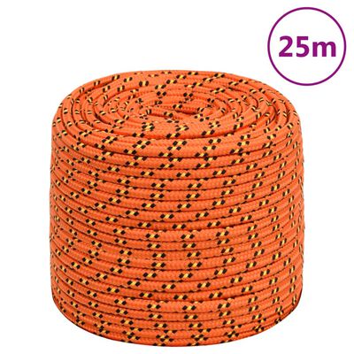 vidaXL Cuerda de barco polipropileno naranja 6 mm 25 m