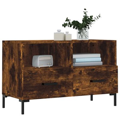 vidaXL Mueble para TV madera contrachapada roble ahumado 80x36x50 cm