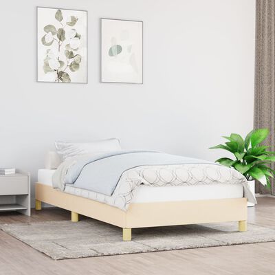 vidaXL Estructura de cama sin colchón tela crema 90x190 cm