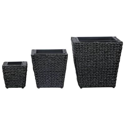 vidaXL Conjunto de arriates 3 piezas jacinto de agua negro