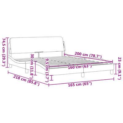 vidaXL Estructura cama con cabecero terciopelo verde oscuro 160x200 cm