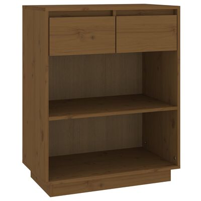 vidaXL Mesa consola de madera maciza de pino marrón miel 60x34x75 cm