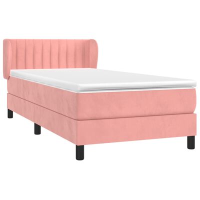 vidaXL Cama box spring con colchón terciopelo rosa 100x200 cm