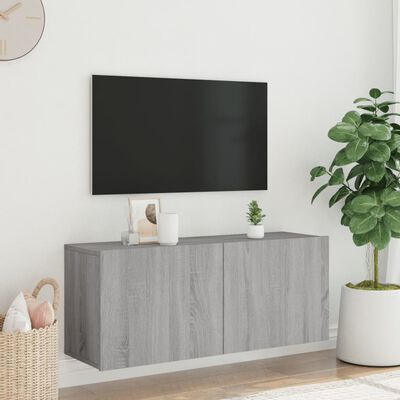 vidaXL Mueble para TV de pared gris Sonoma 100x30x41 cm