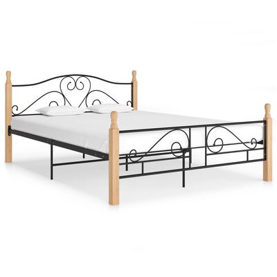 vidaXL Estructura cama con cabecero sin colchón metal negro 140x200 cm