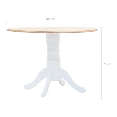 vidaXL Juego de comedor 5 piezas madera maciza de caucho blanco marrón