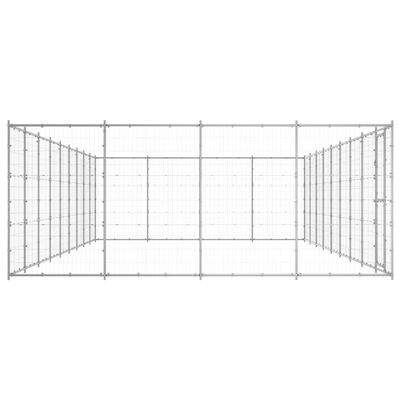 vidaXL Perrera de exterior de acero galvanizado 43,56 m²