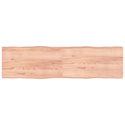 vidaXL Tablero mesa madera tratada borde natural marrón 220x60x(2-6)cm